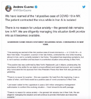 高娓娓疫情日记：纽约确诊一例“新冠肺炎”！老美仍然不戴口罩满街逛